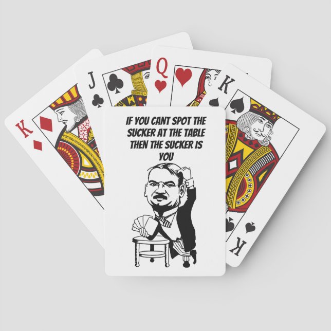 Jeu De Cartes Poker Player Game Cartoon Man Citations comiques A (dos)