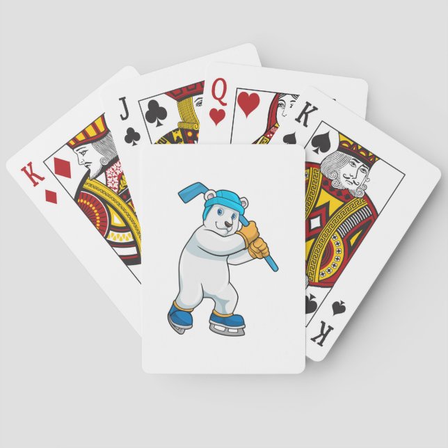 Jeu De Cartes Polar bear at Ice hockey with Stick (dos)