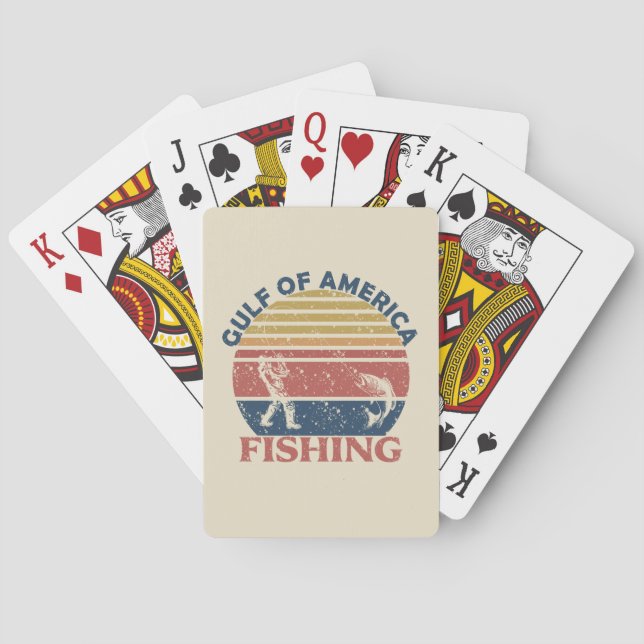 Jeu De Cartes Pôle de pêche du golfe d'Amérique patriotique amér (dos)