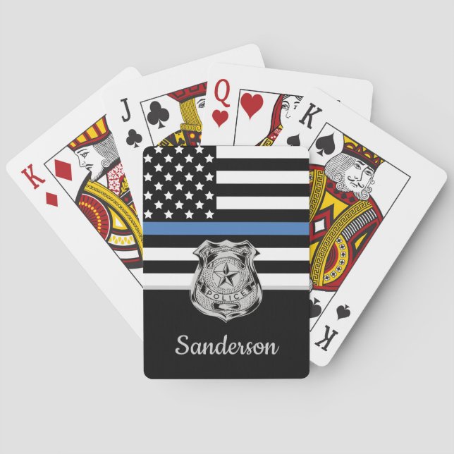 Jeu De Cartes Police Application de la loi Retraite mince Ligne  (dos)