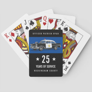Jeu De Cartes Police Retraite Vintage Police Nom du monogramme