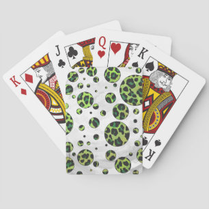 Jeu De Cartes Polka Dot Leopard noir et vert