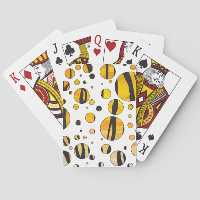 Jeu De Cartes Polka Dot Tiger noir et orange (dos)