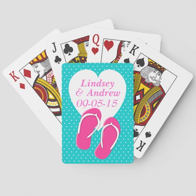 Jeu De Cartes Polka dotsa et tongs Coeur (dos)