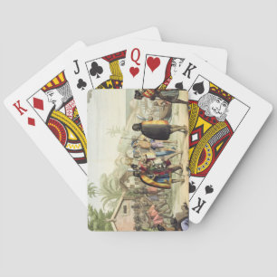 Jeu De Cartes Polynesian Natives Greeting and Rubbing Noses, eng