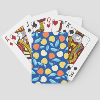 Jeu De Cartes Pommes feuilles, arrière - plan bleu, motif transp