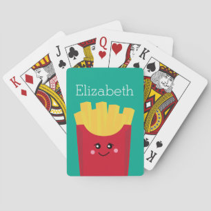 Jeu De Cartes Pommes frites mignonnes de Kawaii avec le nom fait