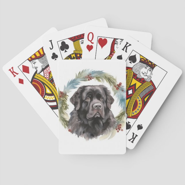 Jeu De Cartes Pompe festive des germes de Noël de Terre-Neuve (dos)