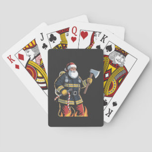 Jeu De Cartes Pompier Camion de pompiers Arbre de Noël Père Noël