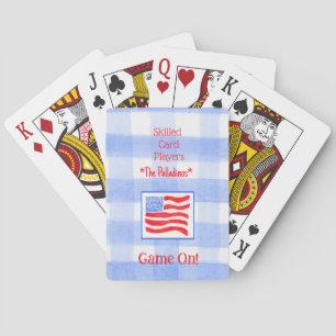 Jeu De Cartes Pont à carreaux bleus gingham drapeau USA