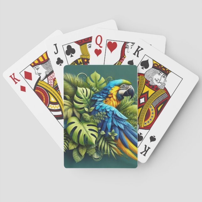 Jeu De Cartes Pont Amazon Exotique - Macaw et Tro Bleu et Jaune (dos)