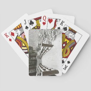 Jeu De Cartes Pont de lune enneigé, jardin japonais