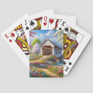 Jeu De Cartes Pont fleuri/ressort coloré et rivière
