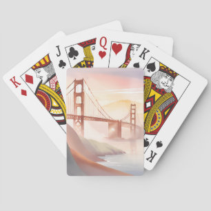 Jeu De Cartes Pont Golden Gate Lever de soleil Belle aquarelle