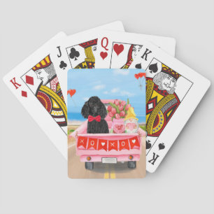 Jeu De Cartes Poodle Chien Saint-Valentin Coeurs de Camion