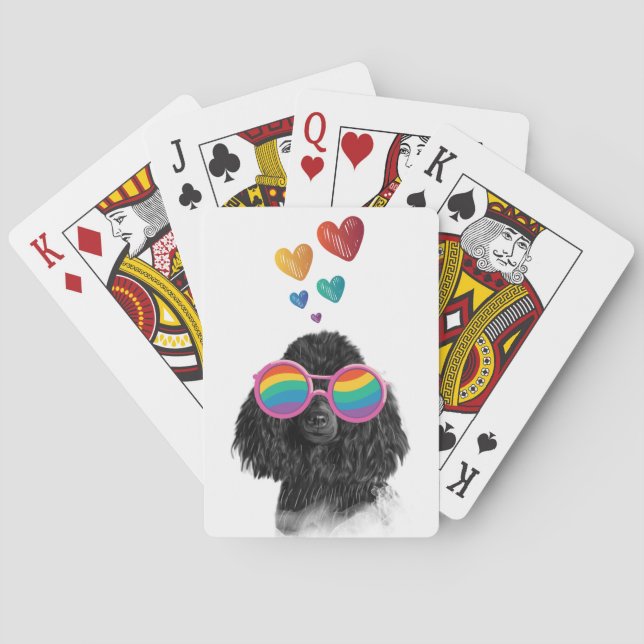 Jeu De Cartes Poodle Dog with Hearts Saint-Valentin (dos)