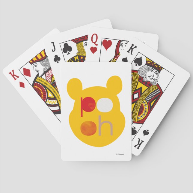 Jeu De Cartes Pooh | Carte de jeu de la tête de grande aquarelle (dos)