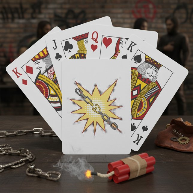 Jeu De Cartes Pop Art Broken Chain Explosion Bold Comic Style (Créateur téléchargé)