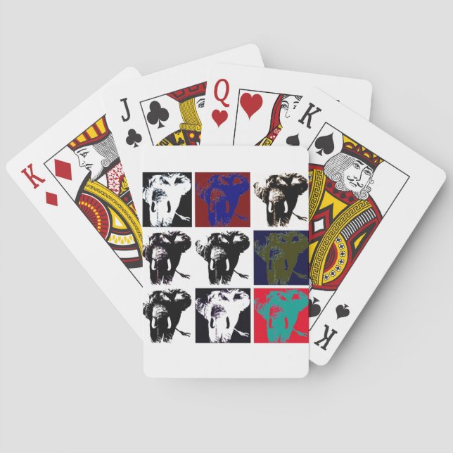 Jeu De Cartes Pop Art Elephants (dos)