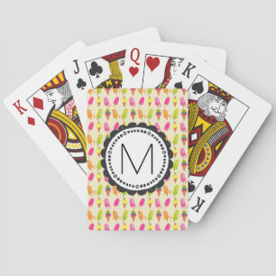 Jeu De Cartes Popsicles et crème glacée Monogramme personnalisé