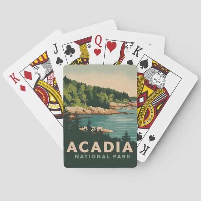Jeu De Cartes Port du bar du parc national Retro Acadia (dos)