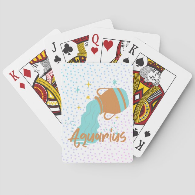 Jeu De Cartes Porteur d'eau Aquarius moderne Zodiac (dos)