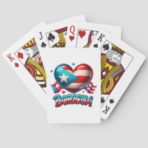 Jeu De Cartes Porto Rico Boricua Love Heart Flag