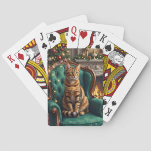 Jeu De Cartes Portrait d'art élégant de chat abyssin pour les fê