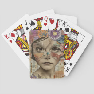Jeu De Cartes Portrait d'art en collage multimédia (10)