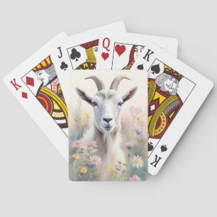 Jeu De Cartes Portrait de chèvre de champ pastel doux