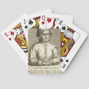 Jeu De Cartes Portrait de Hieronymus Bosch (c.1450-1516) plaque 