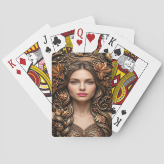 Jeu De Cartes Portrait Élégant de la Forêt dans l'Art Bronze Emb