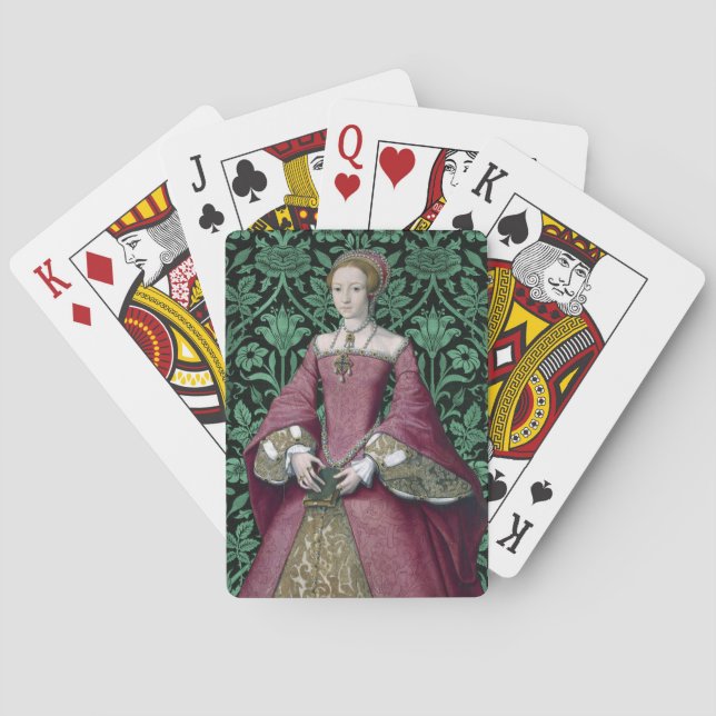 Jeu De Cartes Portrait Princesse Elizabeth Tudor, Reine (dos)