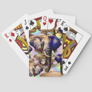 Jeu De Cartes Portrait surréaliste de l'éléphant africain
