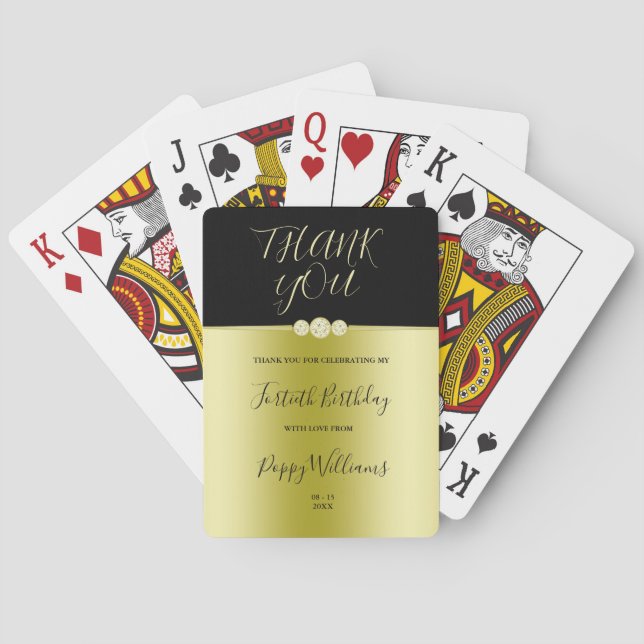 Jeu De Cartes Posh Gold & Black Elegant Diamonds 40e anniversair (dos)