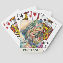 Positano Italie Côte Amalfitaine Paysage Aquarelle