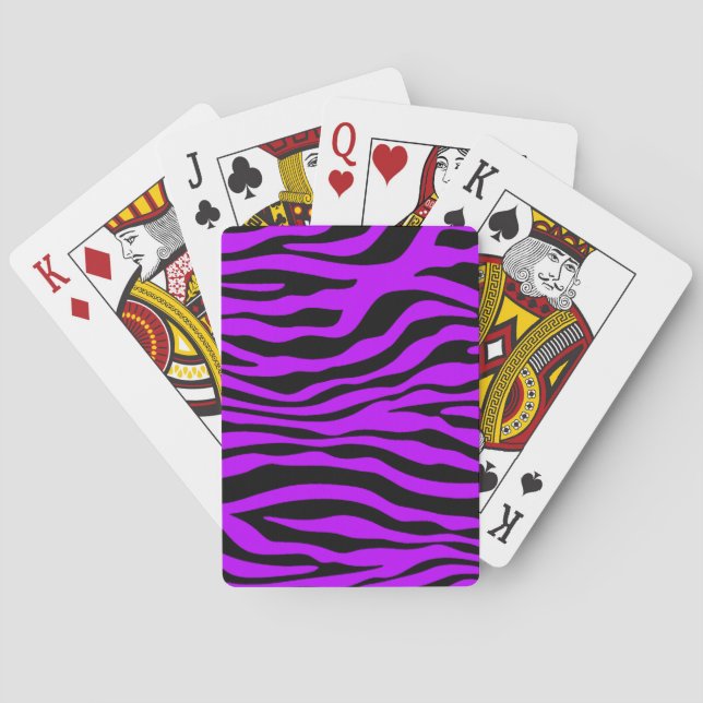 Jeu De Cartes Poster de animal de rayures de zèbre violet électr (dos)