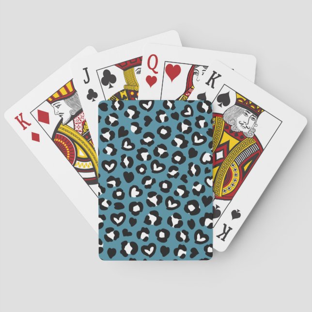 Jeu De Cartes Poster de animal, Léopard Bleu, Zones de Cheetah,  (dos)