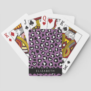 Jeu De Cartes Poster de animal, Léopard Violet, Coeurs, Votre No