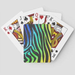 Jeu De Cartes Poster de animal Rainbow et Black Zebra tendance s