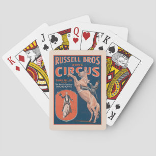 Jeu De Cartes Poster de cirque vintage Russell Brothers.
