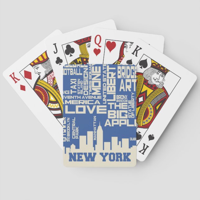 Jeu De Cartes Poster de typographie de New York (dos)