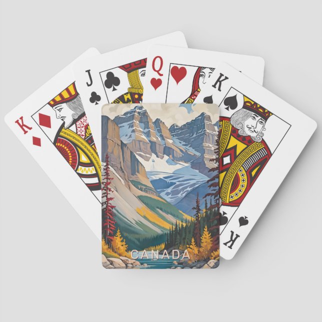 Jeu De Cartes Poster de voyage du Canada texte personnalisé (dos)