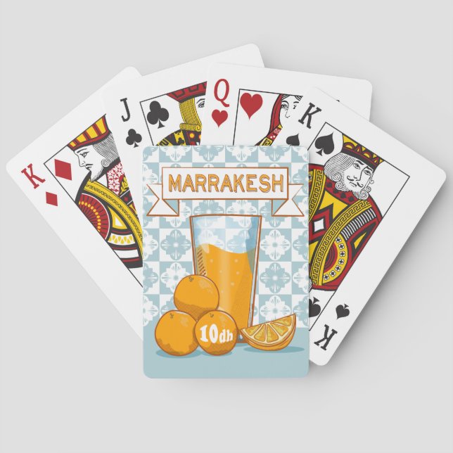 Jeu De Cartes Poster rétro de jus d'orange MARRAKESH (dos)