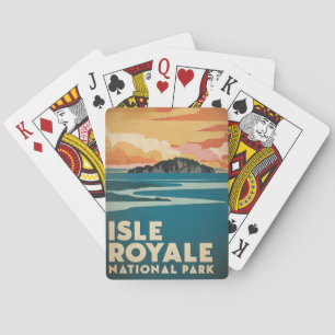 Jeu De Cartes Poster rétro du parc national de l'Isle Royale