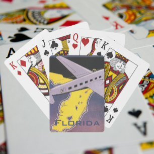 Jeu De Cartes Poster Vintage voyage, Floride d'avion