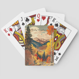 Jeu De Cartes Poster Vintage voyage Montagnes Rocheuses