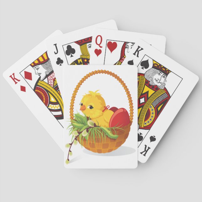 Jeu De Cartes Poulet et oeufs dans des cartes de jeu de panier (dos)