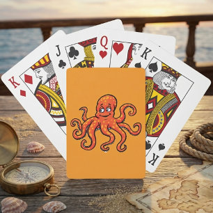 Jeu De Cartes Poulpe orange dessin animé océan créature marine