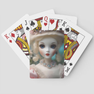 Jeu De Cartes Poupée Vintage bleue,